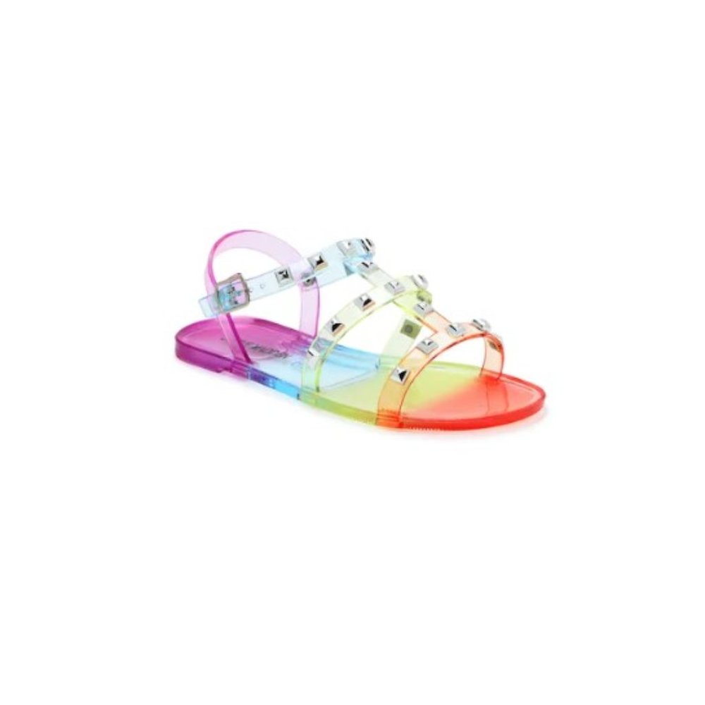 Steve Madden JJAM Jelly Rainbow Clear Sandal Size 4 Girl's NWOB New - Picture 2 of 5